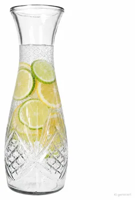 Produktbild von Valto 1L Karaffe Glas klar Relief Wasser Saft Eistee Wein Krug