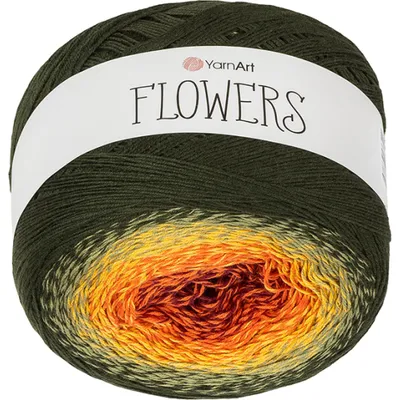 Produktbild von Garn „Flowers“ – 250 g, 1000 m – Grün, Orange