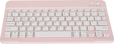 Imagen del producto de Teclado inalámbrico pequeño y portátil con función de bloqueo de pantalla, conexión estable y batería de larga duración. Mini teclado inalámbrico para PC, color rosa