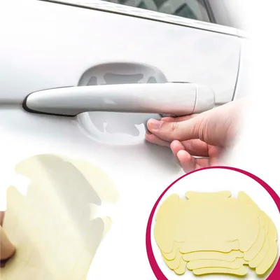 Produktbild von KFZ PKW Auto Türgriff Mulde Lackschutz Pads Klar Transparent Folie gegen Kratzer