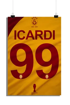 Produktbild von Mauro Icardi Poster - Fußball Poster - Galatasaray Trikot Poster - 61x91cm - Perfekt zum Einrahmen