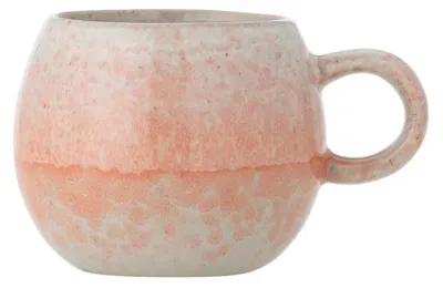 Produktbild von Bloomingville Espresso Tasse PAULA Orange Weiß mit Henkel Keramik Geschirr