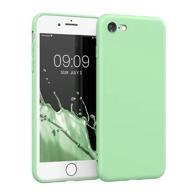 Produktbild von kwmobile Handyhülle kompatibel mit Apple iPhone SE (2022) / iPhone SE (2020) / iPhone 8 / iPhone 7 Hülle - Handy Case aus weichem Silikon in Mintgrün