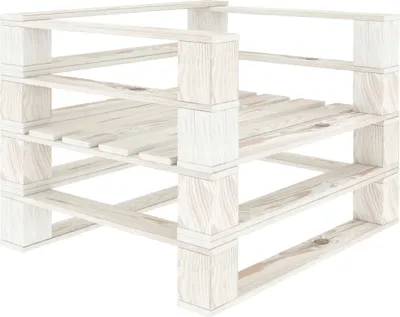 Produktbild von "2026 Promotion" Outdoor-Sessel Paletten Holz Weiß - Gartenbänke CC26759