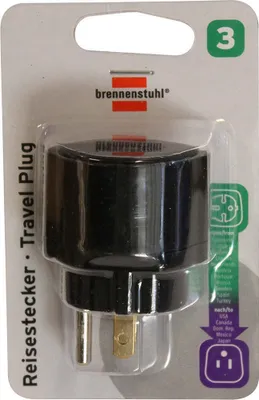 Obrázok produktu pre Brennenstuhl Travel Adapter, 250 V, 15 A, Čierna