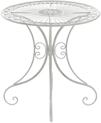 Produktbild von CLP Gartentisch Hari Bistrotisch aus Eisen im Jugendstil für Balkon und Terrasse antik weiß