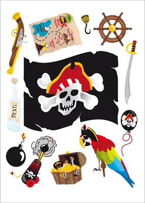 Produktbild von AG Design Wandstickers Piraten, 65 x 85 cm