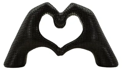 Image de Sculpture de mains d'amoureux Polyrésine noire 25x7,5x13,5 cm