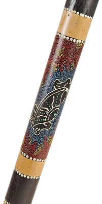 Image de Faiseur de pluie Rainstick Rainmaker Bambou Percussion Rythme peint Aborigène Dot Painting, 80 cm