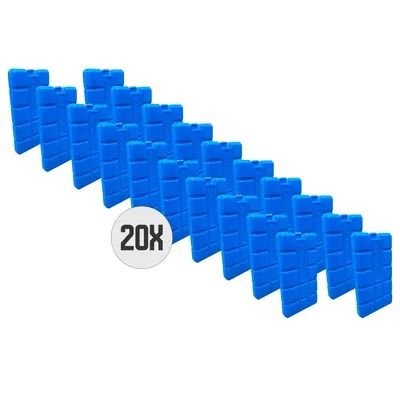 Produktbild von DULA blauer Kühlakkus für Kühlbox - 20 Stück - 200 g - 8 x 15 x 2 cm