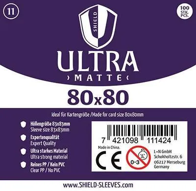 Produktbild von Shield Ultra Matte 11 - 100 Super Sleeves für Kartengröße 80 x 80 mm