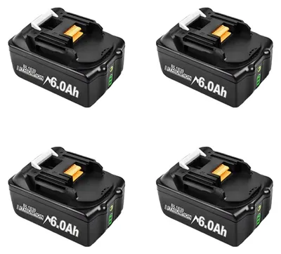 Immagine prodotto di Batterie di ricambio, capacità 6000mAh/8000mAh, tensione 18V, 4 batterie da 6.0Ah