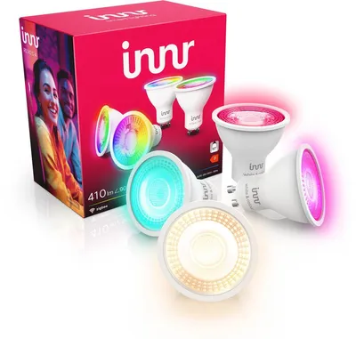 Productafbeelding van Innr smart GU10 lamp - Zigbee - geschikt voor Philips Hue - LED spot - wit en gekleurd licht - slimme lamp - ledlamp dimbaar - 410 lumen - 4 pack