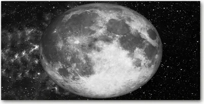 Produktbild von Tulup® Glas-Bild - 100x50 -Wandkunst - Wandbild hinter gehärtetem Sicherheitsglas  - Weltall & Science-Fiction - Mond - Schwarzweiß