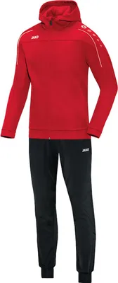 Produktbild von JAKO Damen Trainingsanzug Polyester Classico mit Kapuze, Farbe:rot, Größe:44