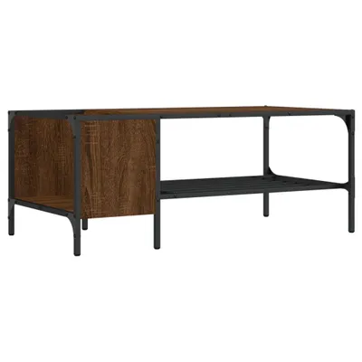 Image de Table basse avec étagère aspect chêne brun 100x51x40 cm