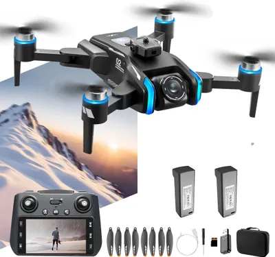 Produktbild von AIORBER 4K Drohne, mit GPS & optischer Flusspositionierung, Gestensteuerung, EIS, Brushless Motor, Obstacle Avoidance, 23,3 x 26,8 x 6,5 cm, Schwarz