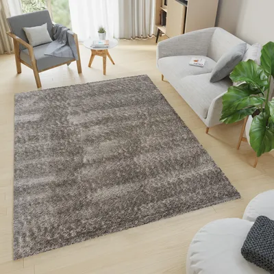 Obrázok produktu pre Koberec Obývacia izba Spálňa Jednofarebný Moderný dizajn Košatý Vysoký vlas Dlhý vlas Tmavo šedý ÖKOTEX 120 x 170 cm