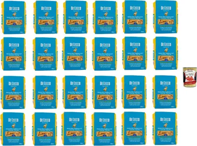 Produktbild von De Cecco Mezza Zita Tagliata N°117 100% Italienisch Pasta Nudeln 24x 500g + Italian Gourmet Polpa 400g