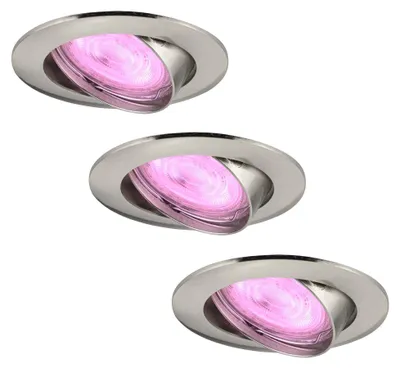 Produktbild von Ledvion 3er Set LED Einbaustrahler Rund RGB dimmbar smart