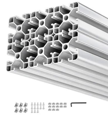 Immagine prodotto di SucceBuy 4040 Profili in alluminio, 6 pezzi da 2 m, profili con scanalatura a T anodizzati conformi agli standard UE, robusti profili estrusi, guide in alluminio per stampanti 3D, banchi da lavoro fai-da-te CNC e montaggio, argento