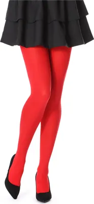 Image de Collants pour femmes Bellivalini en microfibre 100 deniers BLVFI1003 (rouge, taille L).