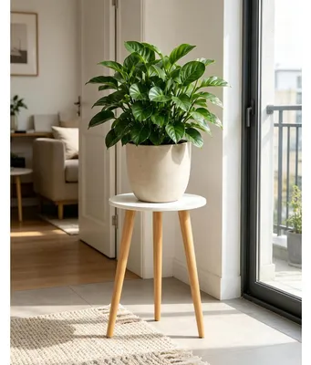 Produktbild von Blumenständer Beistelltisch Holz rund 42 cm Höhe skandinavisches Design