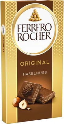 Produktbild von Ferrero Rocher Original Vollmilchschokoladentafel mit Haselnüssen 90g