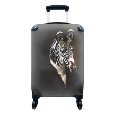 Produktbild von MuchoWow® Koffer Handgepäck Trolley Rollkoffer Kleine Reisekoffer mit 4 Rollen - Alte Meister - Zebra - Kunst - Cabin Size < 55x40x23 cm & 55x40x20 cm - Fotokoffer - Kabinenkoffer - Boardgepäck - Reise-Box - Reisekoffer - Reisegepäck - Koffer mit Bild - Trolley für Kinder