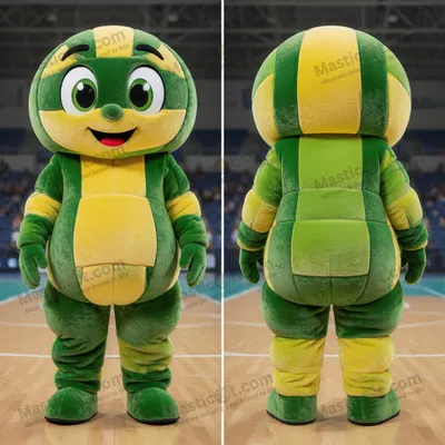 Immagine prodotto di Costume Gonfiabile da Mascotte MASTICOT per Rete da Pallavolo Verde Oliva con Spalline Larghe