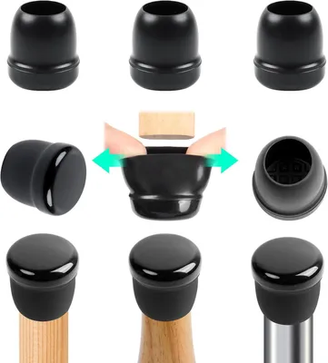 Produktbild von 24 Stuhlbeinkappen (19–25 mm) mit Teflonunterseite, runde Silikon-Stuhlbeinschoner, Möbelbeinüberzüge, 2,5 cm große Teflonpads für Kratzfestigkeit und Elastizität