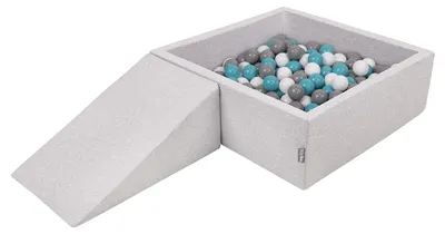 Produktbild von Schaumstoff-Bällebad Bällebad Spielbogen - Quadratisch - 100 Bälle - Hellgrau
