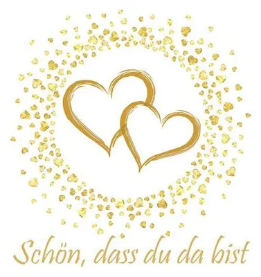 Produktbild von 20 Servietten "Schön" Cute Golden Hearts - Goldene Herzen 33x33cm