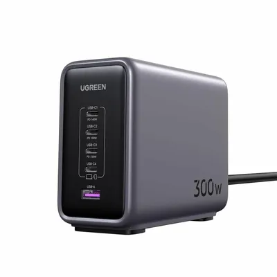 Produktbild von Ugreen Nexode - Netzteil - GaN - 300 Watt - 5 A - 5 Ausgabeanschlussstellen (4 x USB-C, USB)