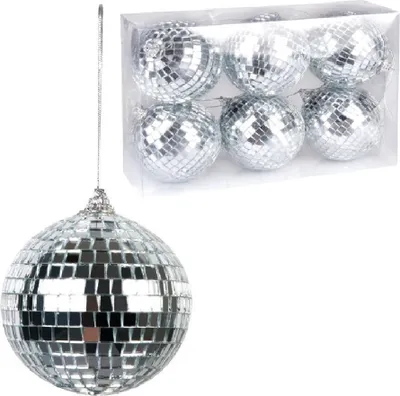 Produktbild von 6x Diskokugel Weihnachtsbaumdeko Miniblings Christbaumkugeln Spiegelkugel