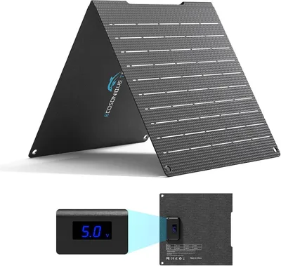 Productafbeelding van 15W zonnelader met digitaal display USB-C