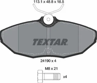 Produktbild von TEXTAR Bremsbeläge Satz Hinten für JAGUAR S-Type (X200) 2419001