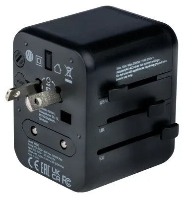 Produktbild von Universal-Reiseadapter UTA-01 (schwarz, 2x USB-A)