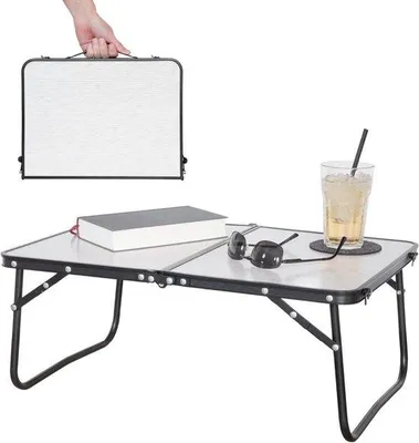 Zdjęcie produktu dla Mały składany stolik aluminiowy 60 x 40 cm, odporny na warunki atmosferyczne
