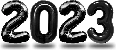 Produktbild von Oblique Unique Folien Luftballon Zahl 2023 Silvester Neujahr Party Deko Ballons Zahlenballons - schwarz