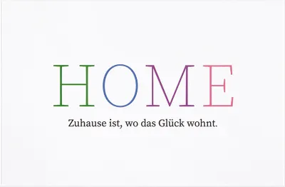 Produktbild von Einzug Umzug Karte mit Umschlag, unverpackt, Home Zuhause ist, wo das Glück wohnt