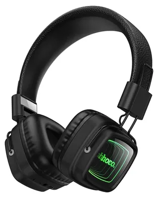 Produktbild von Hoco W72 Bluetooth Over Ear Kopfhörer RGB LED Mikrofon 25 Std Akku 40 mm faltbar Schwarz