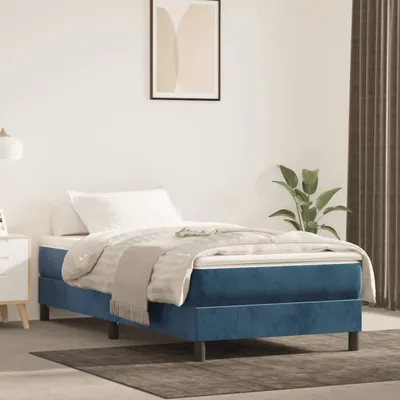 Produktbild von The Living Store Boxspringbett Dunkelblau 100x200 cm Samt