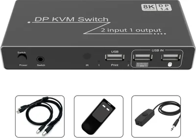 Immagine prodotto di INF 2in1 Uscita DP DisplayPort Interruttore KVM 8K 60Hz