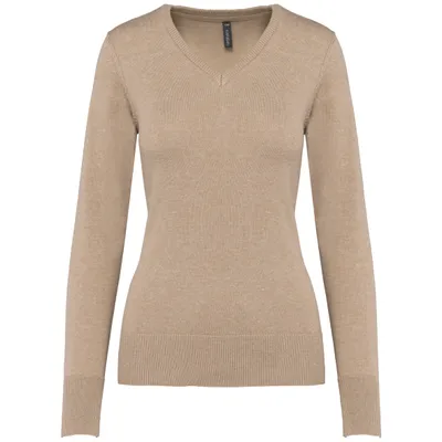 Produktbild von Kariban Damenpullover mit V-Ausschnitt