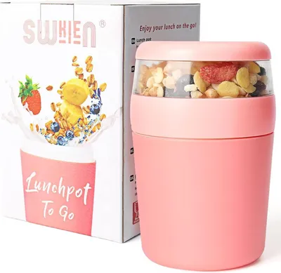 Image de Muesli to go Yoghurt lunchpot grand 250ml+500ml Lavable en machine Rose