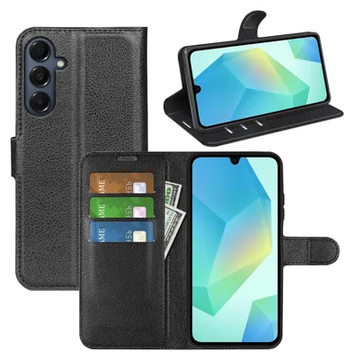 Obrázok produktu pre Pre Samsung Galaxy A17 5G / 4G Leatherette Book Wallet kryt mobilného telefónu Black