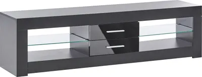 Obrázek produktu pro BELIANI TV stolek černý MDF moderní skříňka pod TV s otvorem pro kabely obývací pokoj