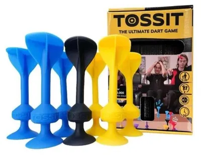 Produktbild von Wurfspiel mit Silikon-Saugnäpfen TOSSIT Starter-Set – blau und gelb