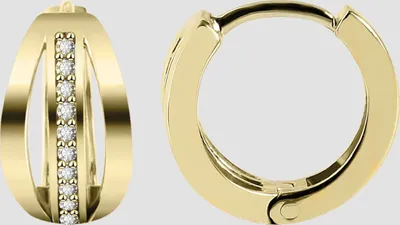 Produktbild von 333/- Gold "Madeline" Klapp-Creolen mit Zirkoniabesatz